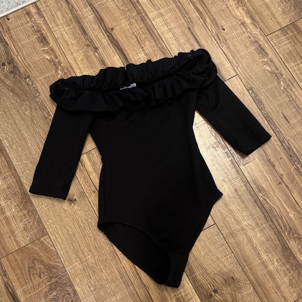 Zara Black Off-Shoulder Bodysuit